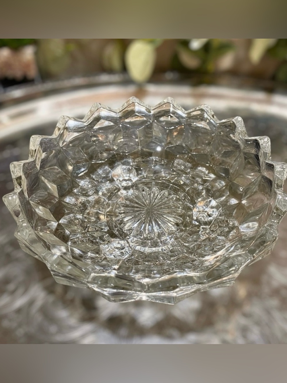 Vintage Fostoria American Footed Candy Trinket Bowl Dish Tray Elegant Glass
